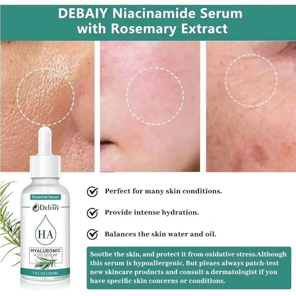 DEBAIY 3 Pack Revitalizing Hyaluronic Acid Serum with Rosemary Extract, NEW